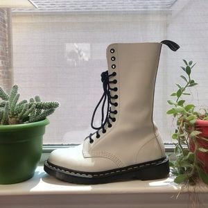 Dr. Martens White Boots Size 9